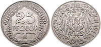 Kaiserreich 25 Pfennig 25 Pfennig, J.18, 1911 G -