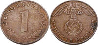 Drittes Reich 1 Reichspfennig Standard Umlaufmünze, Reichspfennig - J.361 -