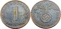 Drittes Reich 1 Reichspfennig Standard Umlaufmünze, Reichspfennig - J.361 -