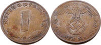 Drittes Reich 1 Reichspfennig Standard Umlaufmünze, Reichspfennig - J.361 -