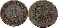 Kaiserreich 1 Pfennig 1 Pfennig, J.1 , 1876 H -