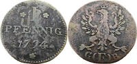 Frankfurt Stadt 1 Pfennig Standardumlaufmünze - 1 Pfennig Freie Stadt Frankfurt -