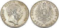5 Mark 1876 E Kaiserreich Sachsen Albert König von Sachsen ,J.122 Sehr Schön,leichte Patina