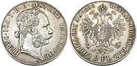 Österreich 2 Florin 1886 Franz Joseph I, (1848-1916) ss/vzgl, Patina