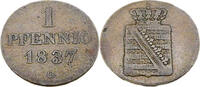 Sachsen 1 Pfennig Standardumlaufmünze - 1 Pfennig Sachsen - Friedrich August II -
