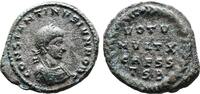 Roman Empire Follis Constantine II, as Caesar. Thessalonica. Silvered -