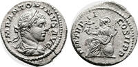 Denarius AD 219 Roman Empire Elagabalus. Roma holding Victory. 