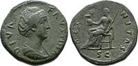 Roman Empire Struck on a Huge Flan Sestertius died 140/1 AD Gut ss.