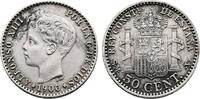 Spain 50 Centimos Alfonso XIII ss+ 23.29 US$  +  29.11 US$ shipping
