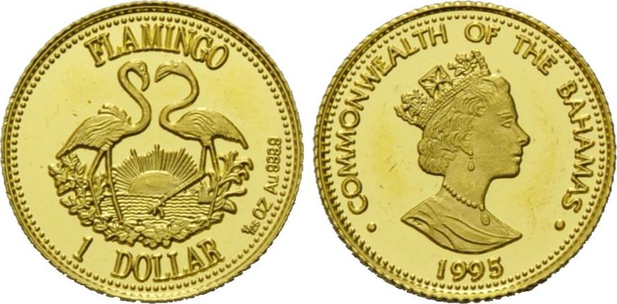 Bahamas, 1 Dollar 1995 Flamingo, BU (MS65-70) | MA-Shops