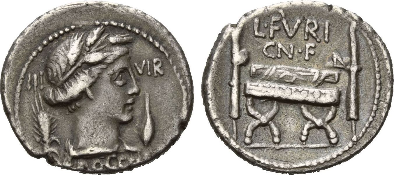 Romisches Republik Ar Denar O J L Furius Cn F Brocchus 63 V Chr Vf Ma Shops