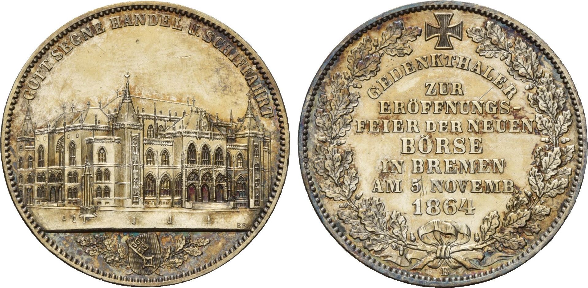 Bremen, Taler 1864, Freie Hansestadt, Winz.Kr., Min Rdf., UNC | MA-Shops