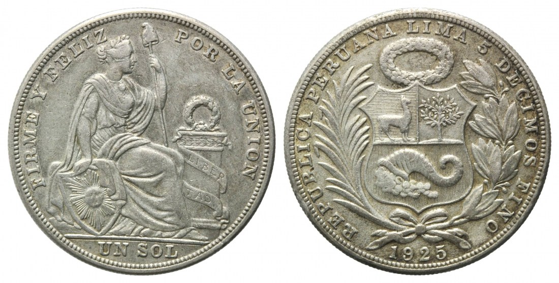 Peru, Sol 1925, Republik, seit 1821, ss+ | MA-Shops