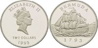 Bermuda, 2 Dollars 200 Jahre Münzprägung, "Ship`s Penny 1793",