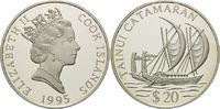 Cook Inseln, 20 Dollars Geschichte der Seefahrt - Katamaran der Tainui,