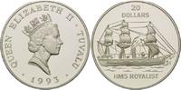 Tuvalu, 20 Dollars Geschichte der Seefahrt - besegeltes Dampfschiff H.M.S. "The Royalist"