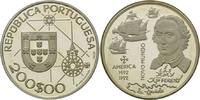 Portugal, 200 Escudos 500 Jahre Entdeckung Amerikas - Kolumbus mit seinen drei Schiffen,