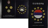 Kursmünzensatz mit Medaille 2005, Serbien, Europa - Die zehn neuen EU-Mitglieder, Original-Verpackung, st/PP