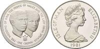 Isle of Man, 1 Crown Hochzeit von Prinz Charles und Lady Diana Spencer, -
