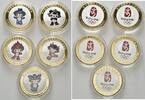 China, Set 5 Medaillen, Maskottchen zur Olympiade, -