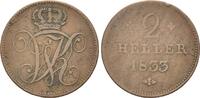 Hessen-Kassel, 2 Heller Wilhelm II. und Friedrich Wilhelm, 1831-1847, -