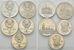 Lot 1+5 Rubel 1988-1991, Russland,  5 Stück, leicht berührt, PP
