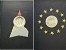 Kursmünzensätze + Silbermedaille 2002, Diverse Länder, Griechenland, Luxemburg, Österreich, 3 Stück, Blister, Zertifikat, f. st