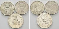 5 Rubel 1981-1992, Russland, Weltraum, 3 Stück, unzirkuliert