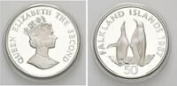 Falkland-Inseln, 50 Pence World Wildlife Fund - Königspinguine, -