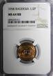Unknown 1/2 Penny Rhodesia And Nyasaland Bronze 1958  NGC MS64 RB GEM BU KM# 1 (011)