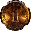 1 Pfennig Germany - Empire Wilhelm II 1900 E  NGC MS63 RB RED BROWN KM# 10 (072)