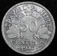 50 Centimes France Aluminum 1943  WWII Issue aUNC KM# 914.1 (24 976)