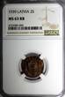 2 Santimi LATVIA Bronze 1939  NGC MS63 RB 1 YEAR TYPE Mint Luster KM# 11.2 (090)