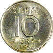 10 Öre Sweden Gustaf VI SILVER 1956  UNC KM# 823 (22 095)