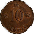 10 Pennia Finland Copper 1919  NGC UNC DET. 1st Year Type KM# 24 (177)