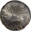 8 Reales MEXICO Silver 1886 GO RR  Guanajuato Mint NGC AU58 KM# 377.8 (002)