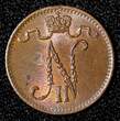 1 Penni FINLAND Nicholas II Copper 1916  Last Year Type UNC Toned KM# 13 (27 724)