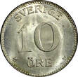 10 Öre SWEDEN Gustaf V Silver 1917 W  WWI ISSUE UNC KM# 780 (21 913)