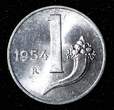 1 Lira Italy Aluminum 1954 R  Weighting Scale UNC KM# 91 (27 678)