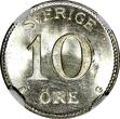 SWEDEN Gustaf V Silver 1938 G 10 Ore NGC MS63 GEM BU KM# 780 (018)
