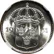 SWEDEN Gustaf V Silver 1941 G 10 Ore NGC MS65 WWII ISSUE 1 GRADED HIGHER KM# 780