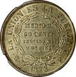50 Centavos Bolivia Silver 1873 PTS FE  NGC AU58 