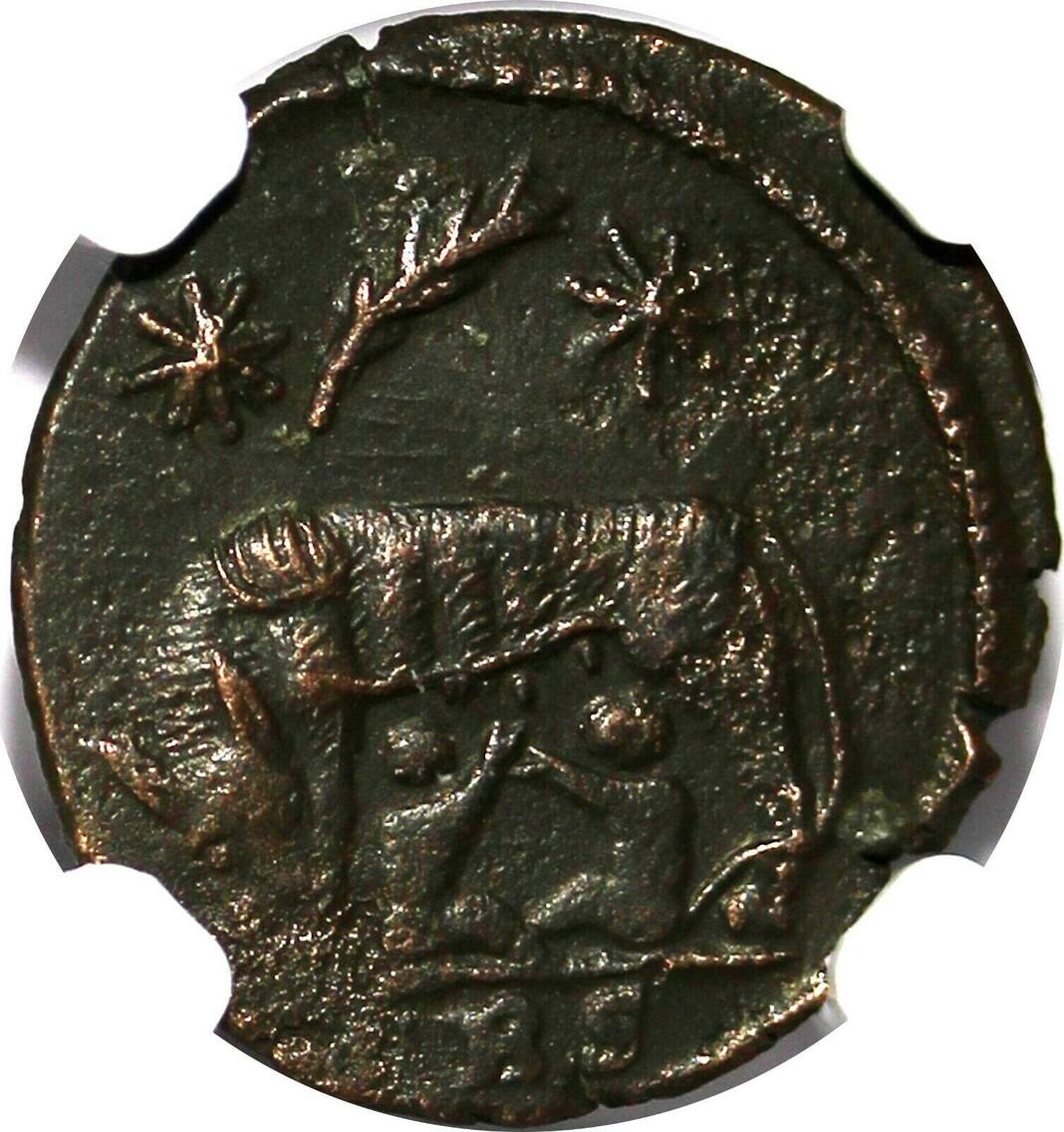 Nummus Roman Empire Constantinian BI cAD 330-340 Roma/She-Wolf&Twins