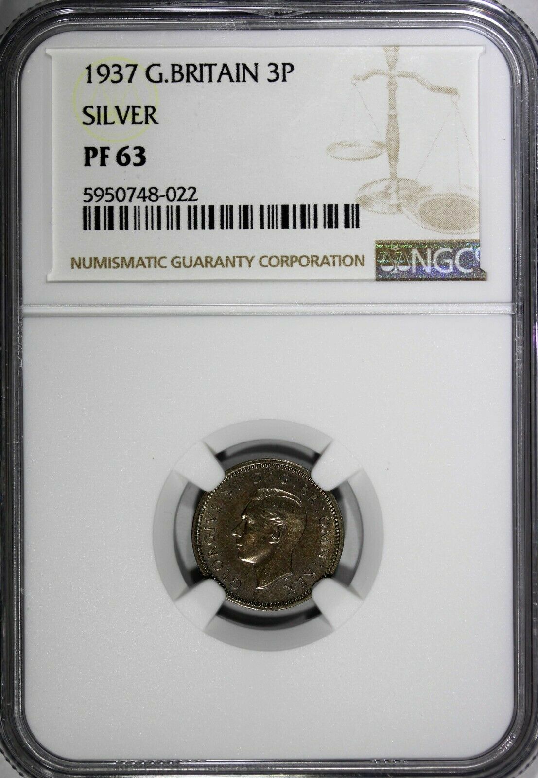 United Kingdom 3 Pence Great Britain George VI Silver PROOF 1937 NGC ...