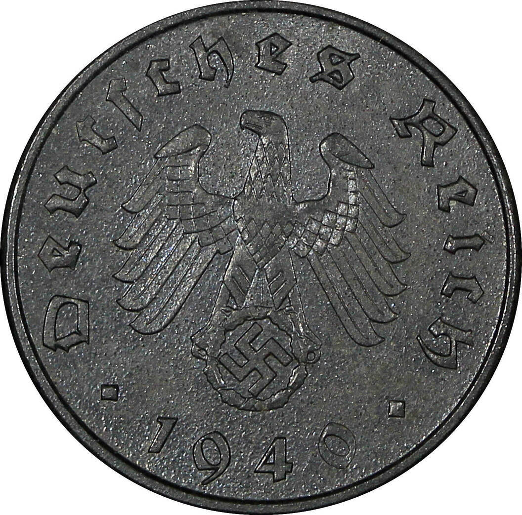 10 Reichspfennig Germany - Third Reich Zinc 1940 A WWII Issue UNC KM ...