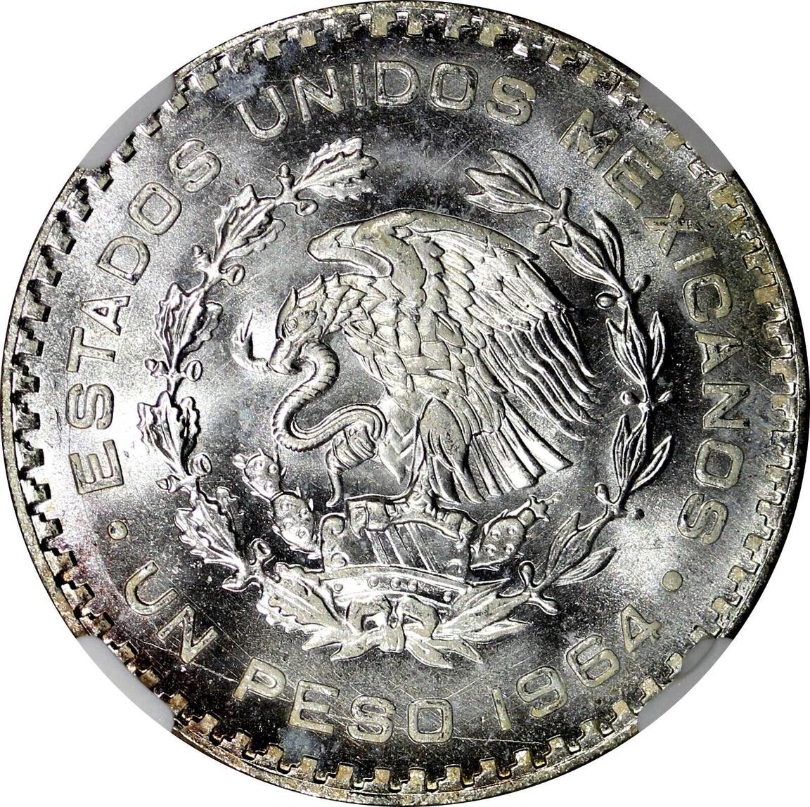 1964 Mo Mexico UN PESO cheapest NGC-MS66+ #104301-24