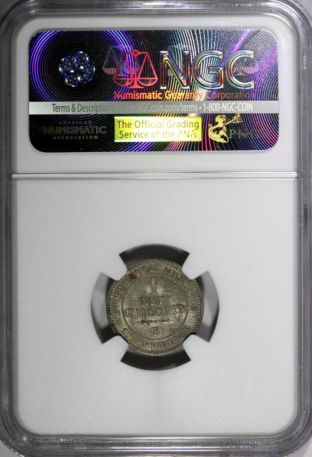 Groschen Germany SAXONY-ALBERTINE Johann 1863-B Neu- NGC MS63 KM# 1219  (149) | MA-Shops