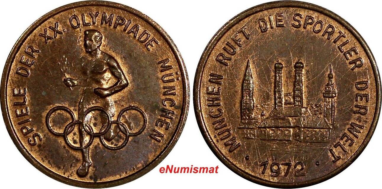 Token Germany Copper Munich 1972 Olympic Games 18mm 18 324