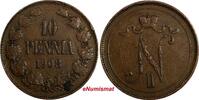 Finland 10 Penniä Finland Nicholas II Copper 1908 10 Penniä Mintage-320,000 KM# 14 (18 741) -
