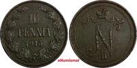 Finland 10 Penniä Finland Nicholas II Copper 1915 10 Penniä Mintage-420,000 KM# 14 (18 746) -